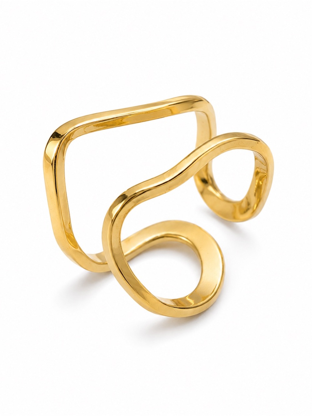 Gold PVD Plated Adjustable Ring |304 Stainless Steel | Minimalist Statement Ring